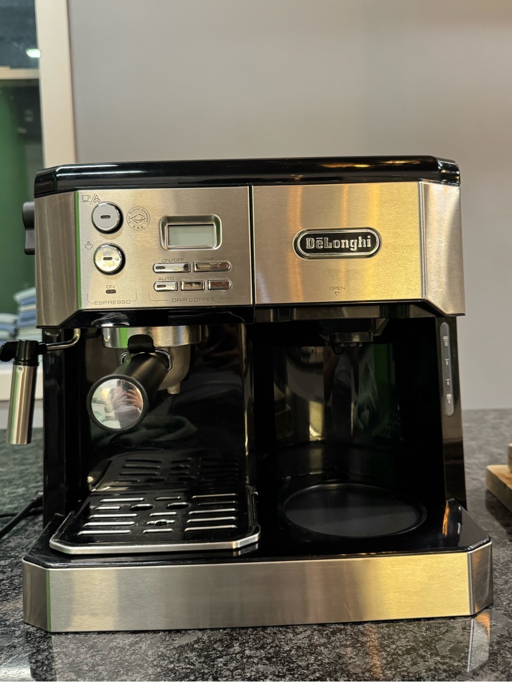 DeLonghi Dual Brew Espresso & Drip Coffee Machine - Black & Silver All in One